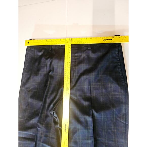 Aristo Eighteen Ari8to Plaid Stirling Wool Career Dress Pants Navy Green 40 3772 - Picture 6 of 8
